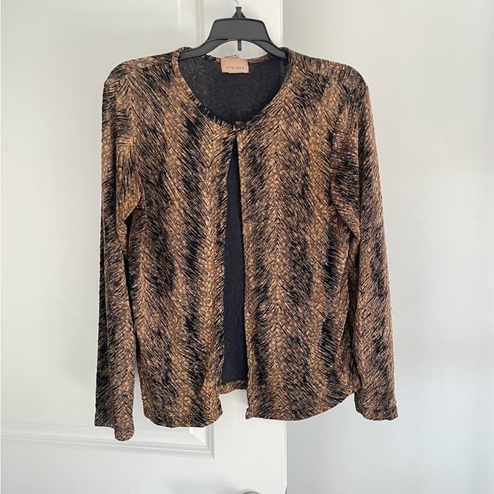 Choices Vintage Cardigan Sweater Size S Black and Gold